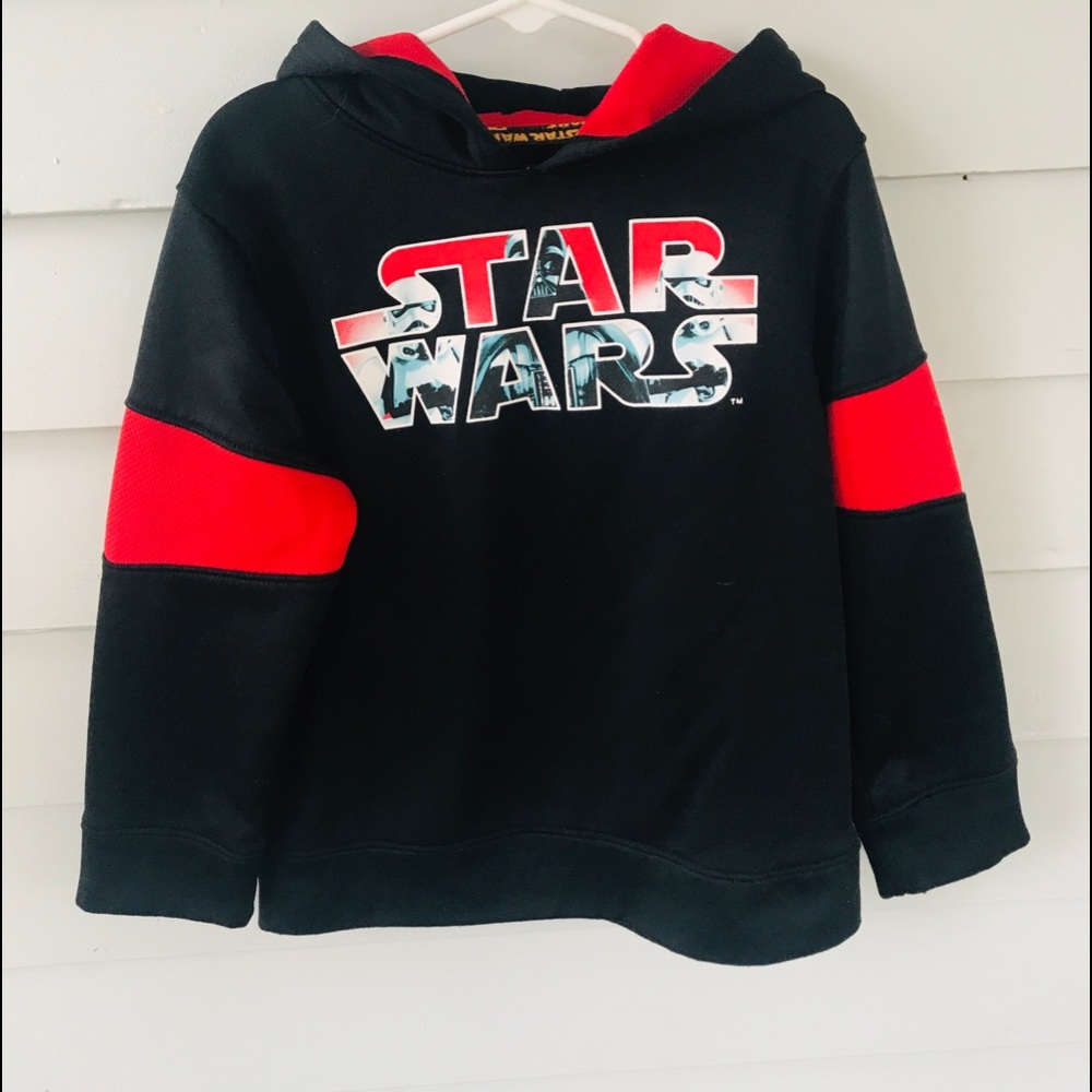 Star Wars hoodie Child’s 5/6 red black hooded sweatshirt